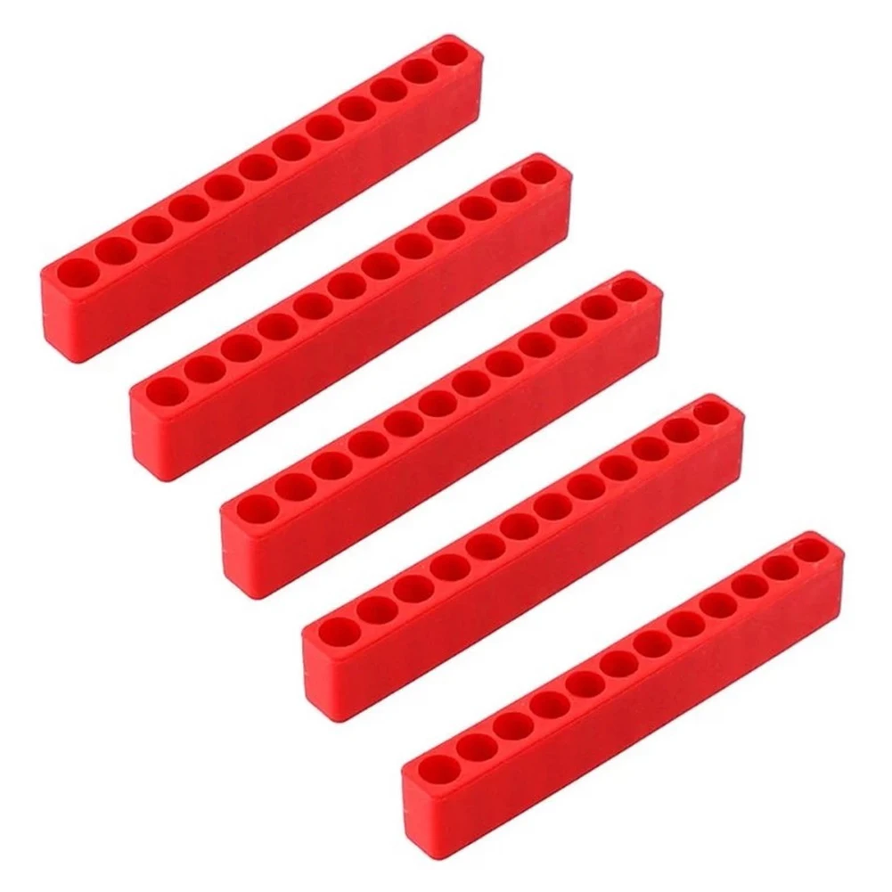 Neat and Tidy Screwdriver Storage Plastic Bit Holder with 12 Holes 5pcs Organizer for Hex Shank Screwdrivers and Drill Bits