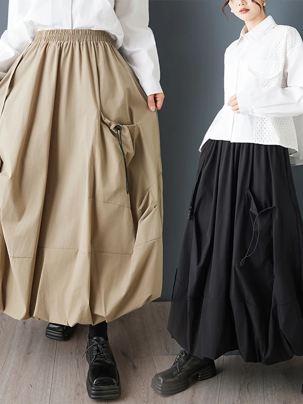 Casual cintura alta workwear saia feminina faion big ket utili saia design assimétrico senhoras premium quali