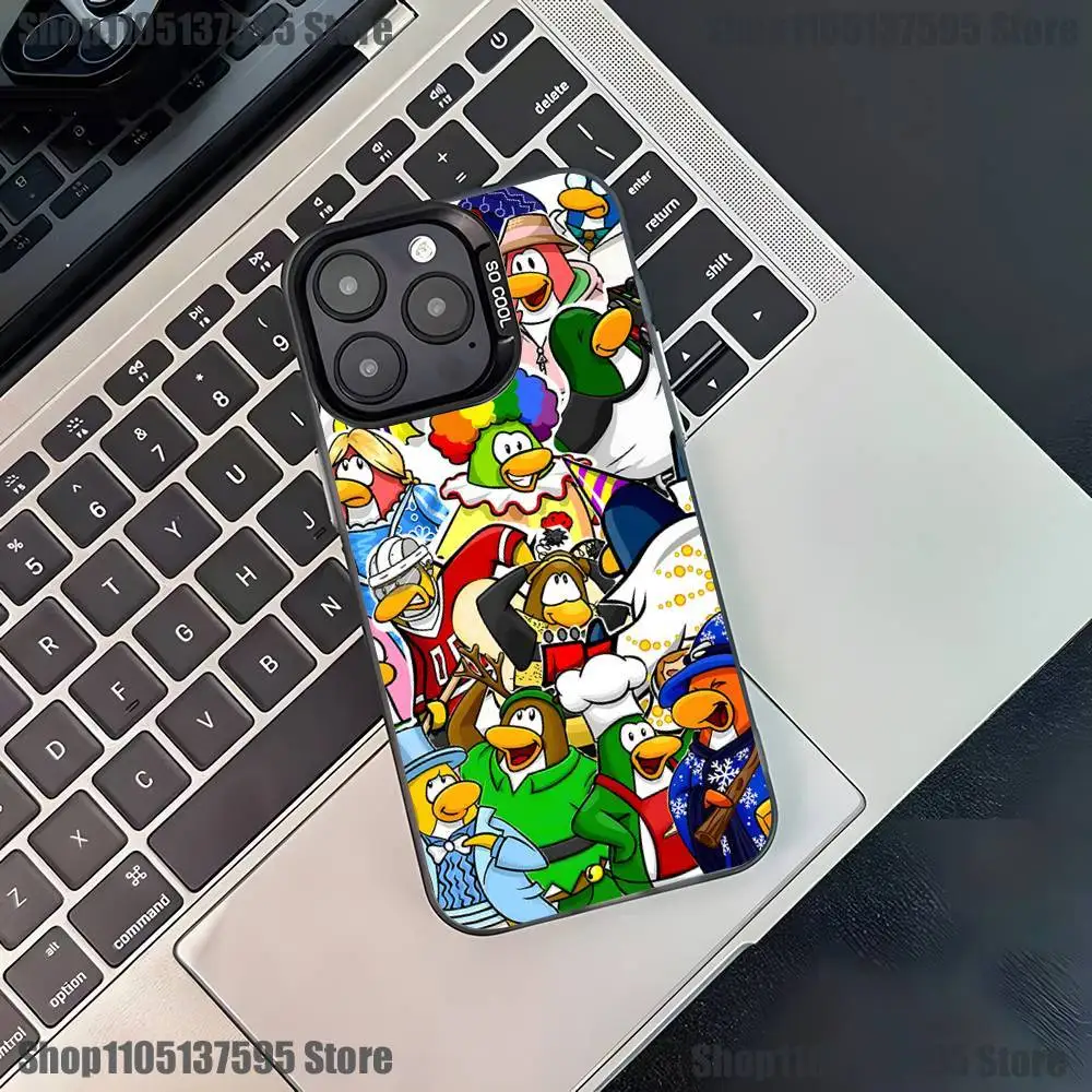 Funda de teléfono Game C-Clubs P-Penguin-ns para iPhone 17,16,15,14,13,12,11,Pro,XS,Max,Plus,Mini,SE4,E, funda negra mate a prueba de golpes
