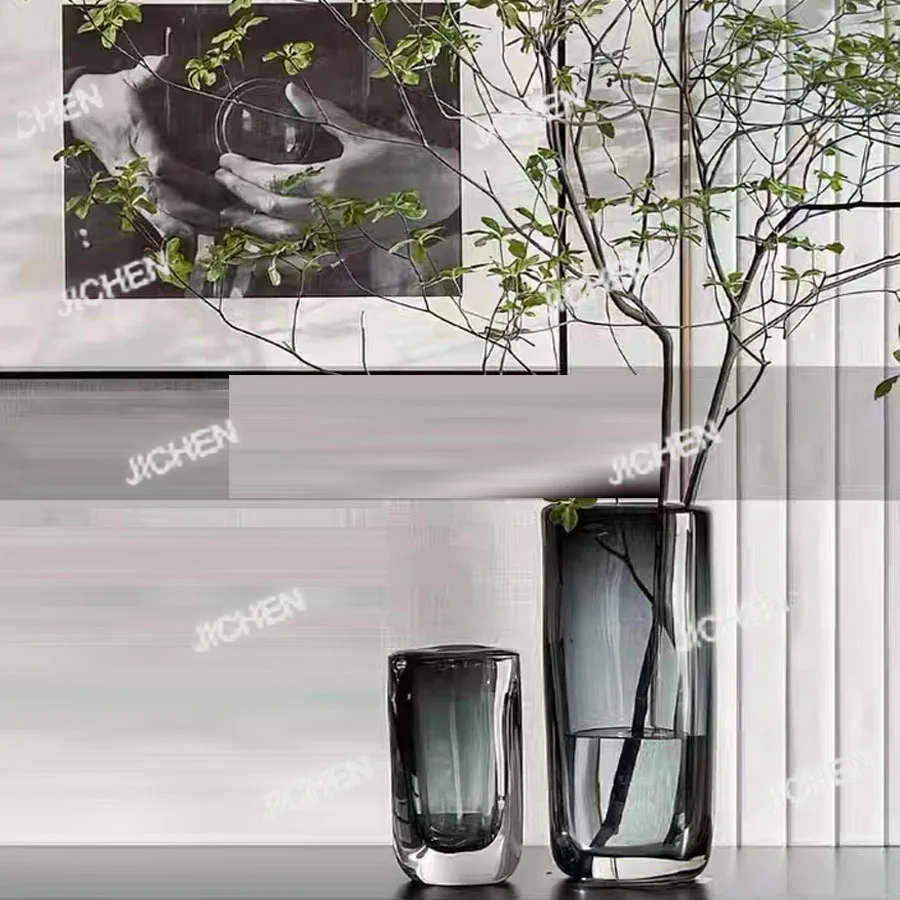 

Новая стеклянная ваза для цветов, модель для демонстрационной комнаты, для гостиной B&B, для тумбы под телевизор, для настольной цветочной композиции, для украшений, тяжелая.