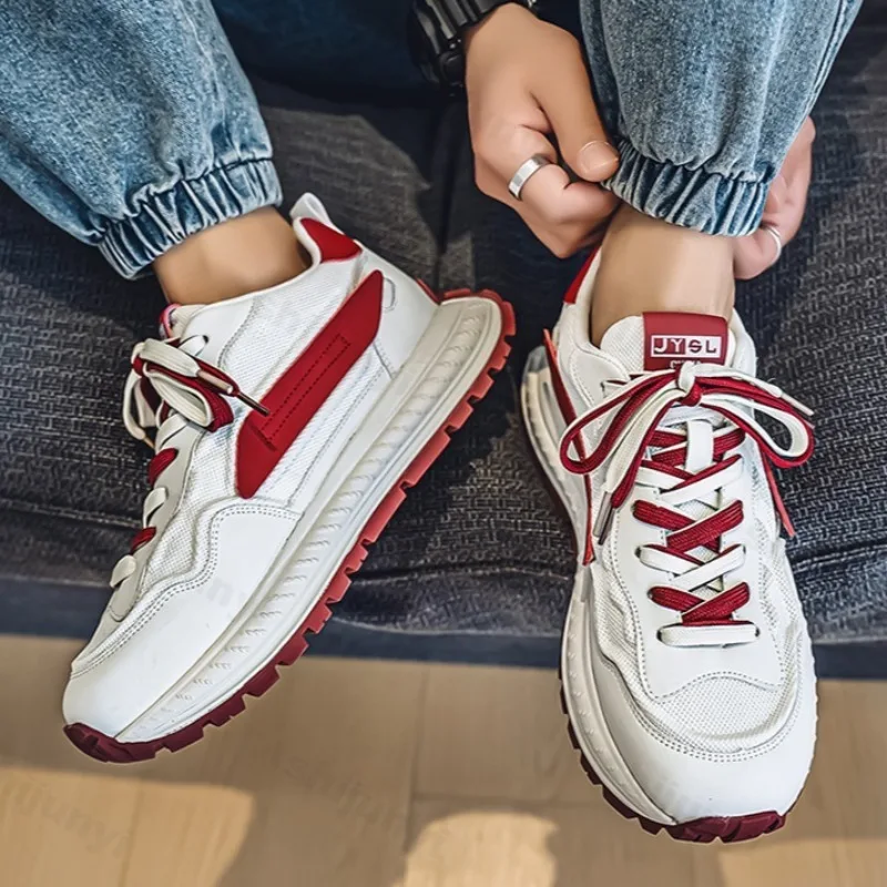 

Нишевый дизайн, мужская повседневная спортивная обувь с низким берцем на толстой подошве, осень 2024, модные трендовые универсальные удобные кроссовки на массивном каблуке