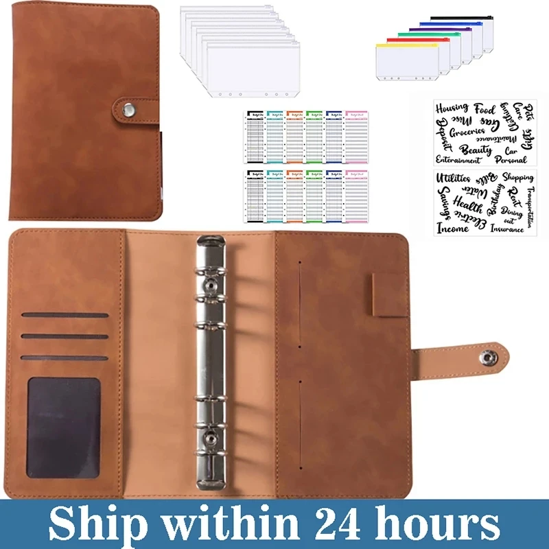 Budget Planner 2024 Cash Envelope Savings Money 6 Holes Binder for Financial Management A6 Loose-leaf Notebook Binder Housing