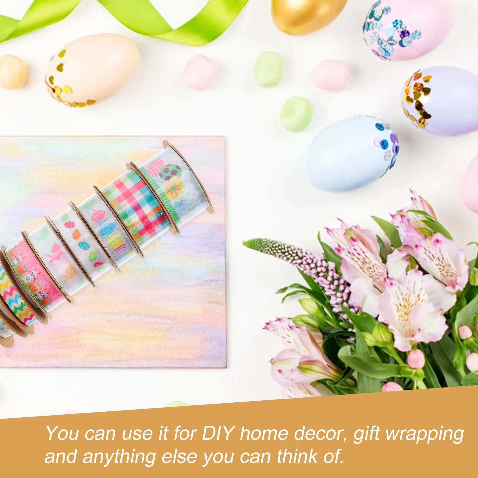 

8 Rolls Decoration Craft Ribbon Assortment for DIY Bundles Ribbons Crafting Assorted