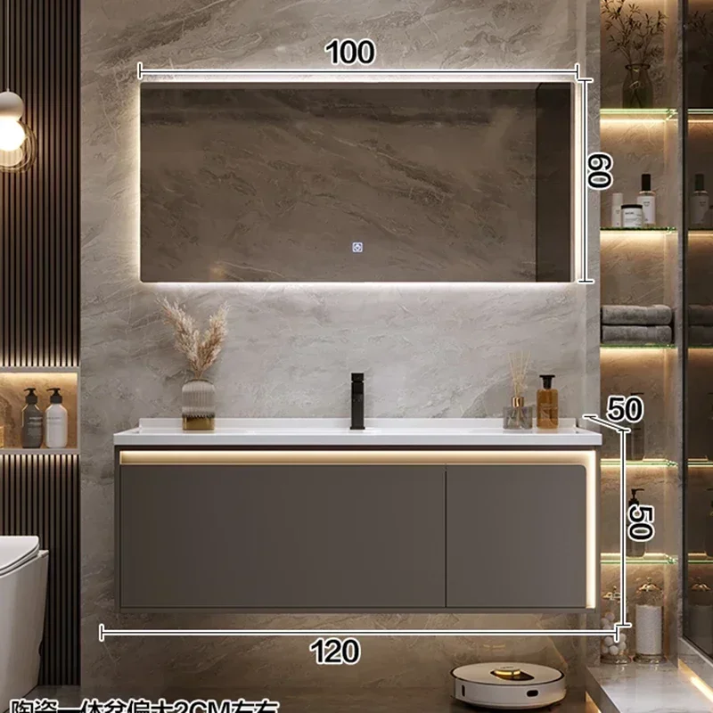 c13-Modern Simple Bathroom Cabinets Vanity with Sink Smart Mirror Cabinets Fog Removal Wall-mounted Home Furniture Arredo BagnoC