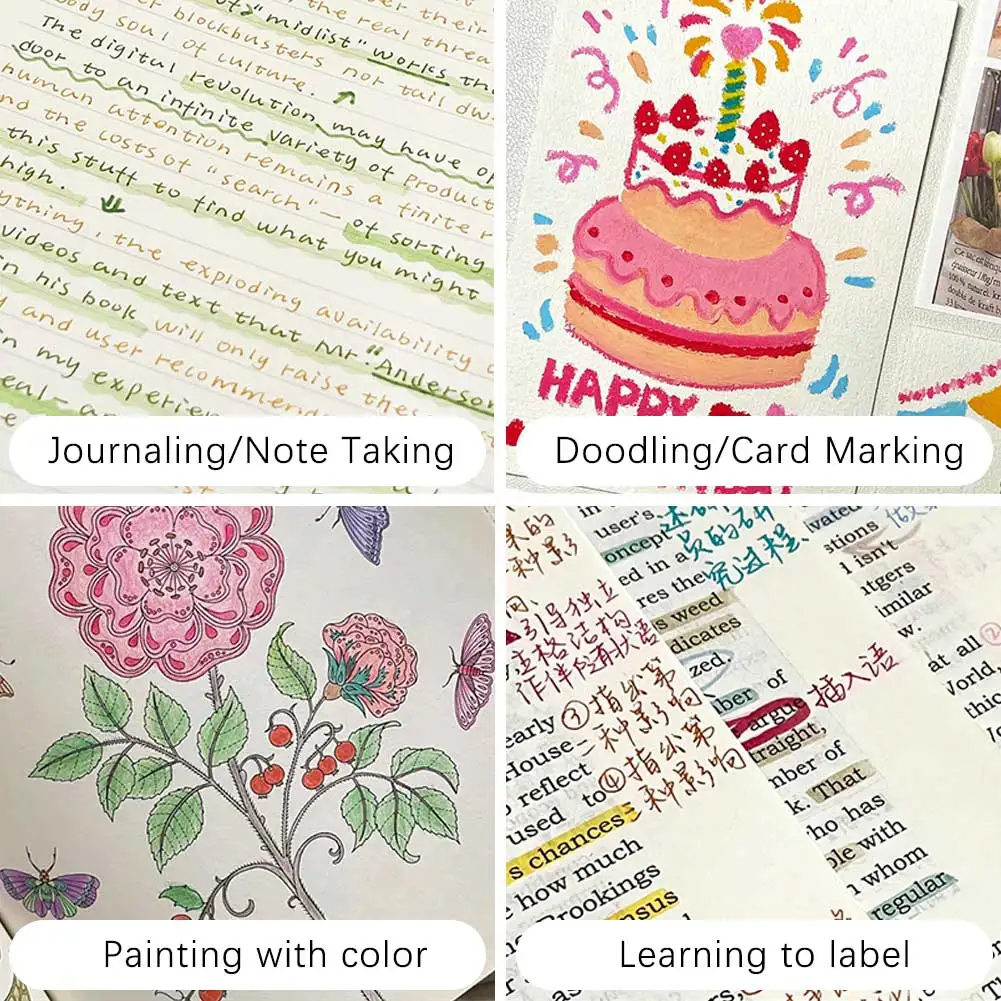 12/24 цвета, цветные гелевые ручки, 1,0 мм, гелевые ручки с жирными точками для школьного офиса