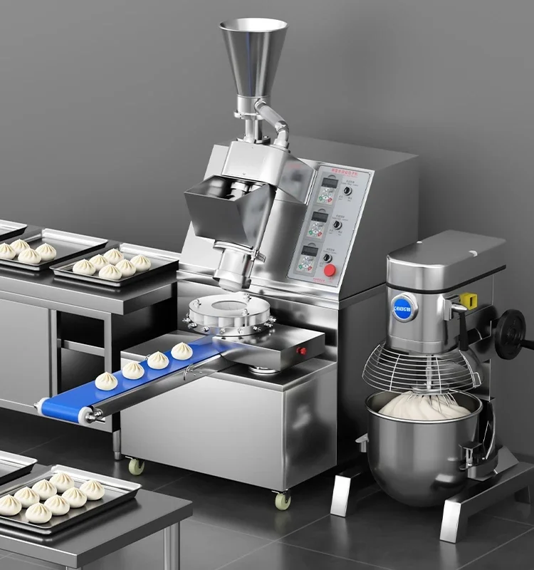 E132 Machine Commercial Full-Automatic Steamed Buns Imitation Handmade Multi-Functional Pan Fried Dumplings Breakfast Soup Encru