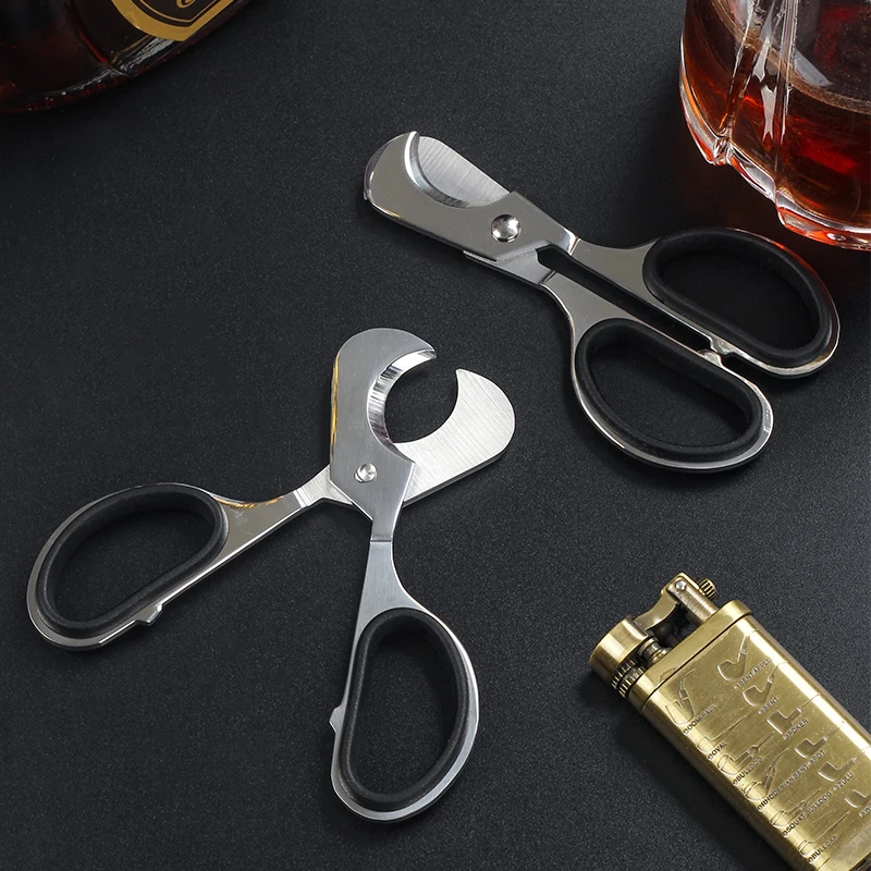 1 PC Double Blades Stainless Steel Cigar Cutter High Quality Cigar Knife Cuban Cigar Scissors