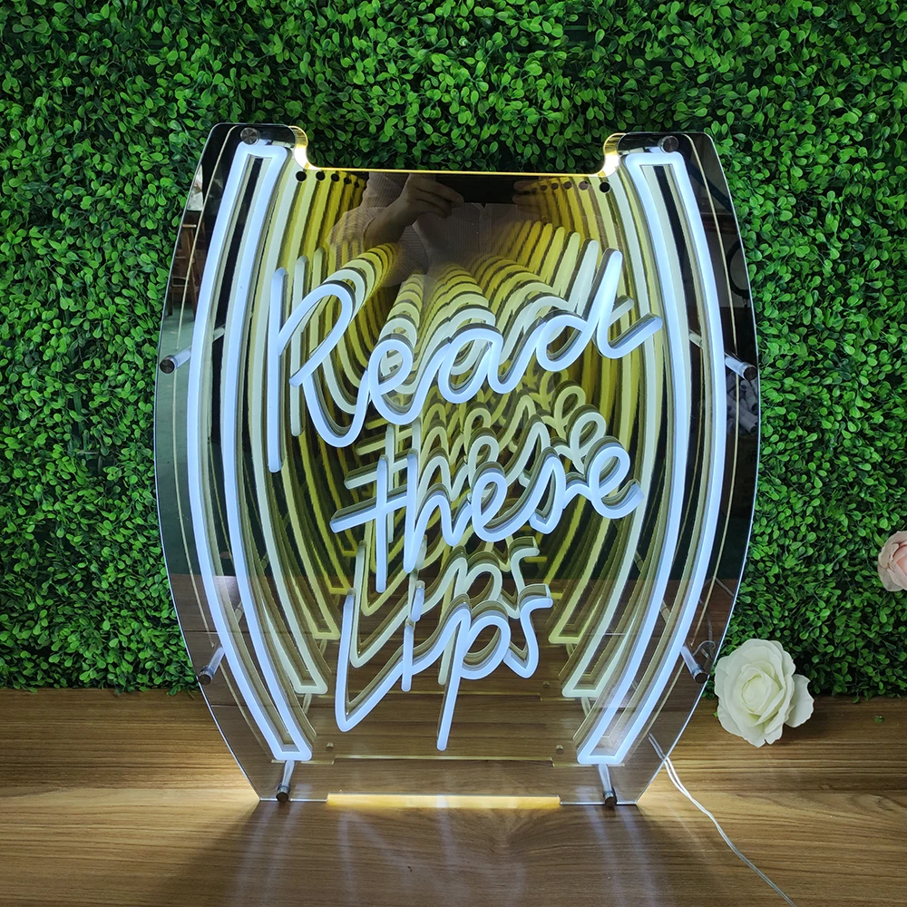 Factory Customized Magic 3d Flexible Led Neon Light Shape Infinite Mirror Effect With Multi-layer Mirror 3d Neon Sign