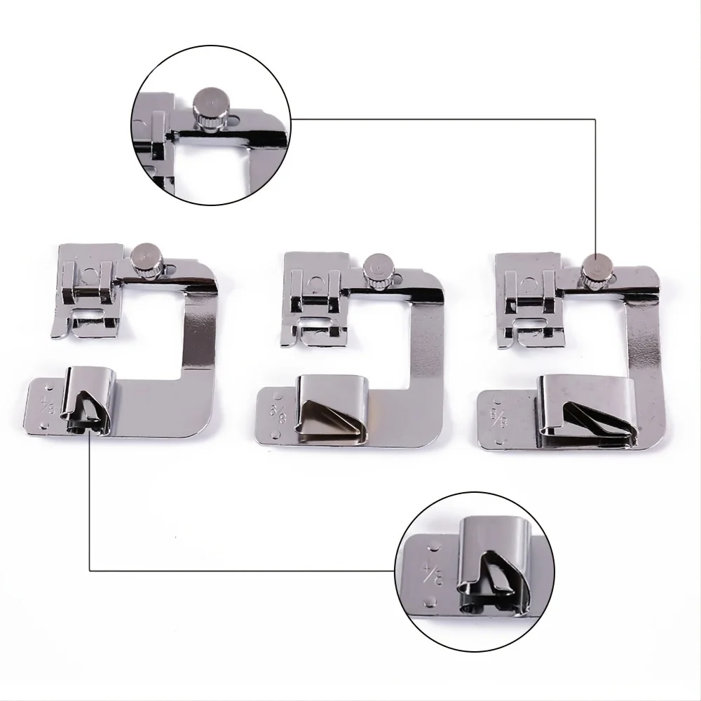 9mm /13mm /19mm /25mm Sewing Machine Foot Press Foot Rolled Hem Feet Household Multi Functional Sew Accessories