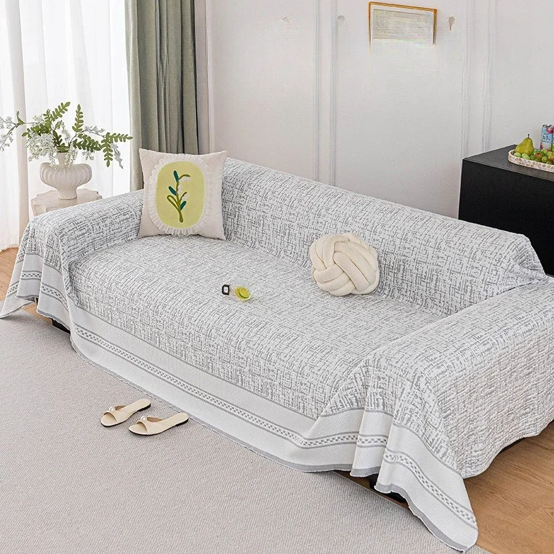 Summer Ice Silk Full Coverage Sofa Cover Anti Cat Scratch Cool Feeling Non Slip Sofa Slipcover Home Textiles