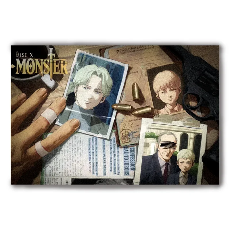 اليابانية الكلاسيكية أنيمي يوهان ليبرت الوحش Naoki Urasawa ملصق جدار ديكور حانة المرآب المنزل سينما غرفة المعيشة قماش اللوحة