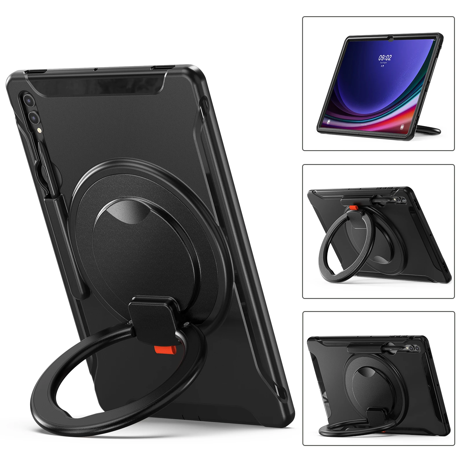 

Чехол с ручкой для Samsung Galaxy Tab S10 S9 S8 Ultra 14,6 "SM-920 X926B X910 X916B X900 X906B, вращающаяся на 360 градусов чехол-подставка из ТПУ + ПК