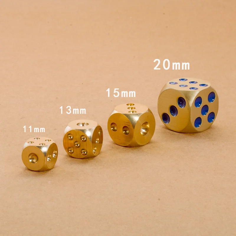 Brass Dice Pure Coppe Solid Metal Dice Hand Polished Creative Retro Mahjong Sieve Board Game Dnd Miniatures