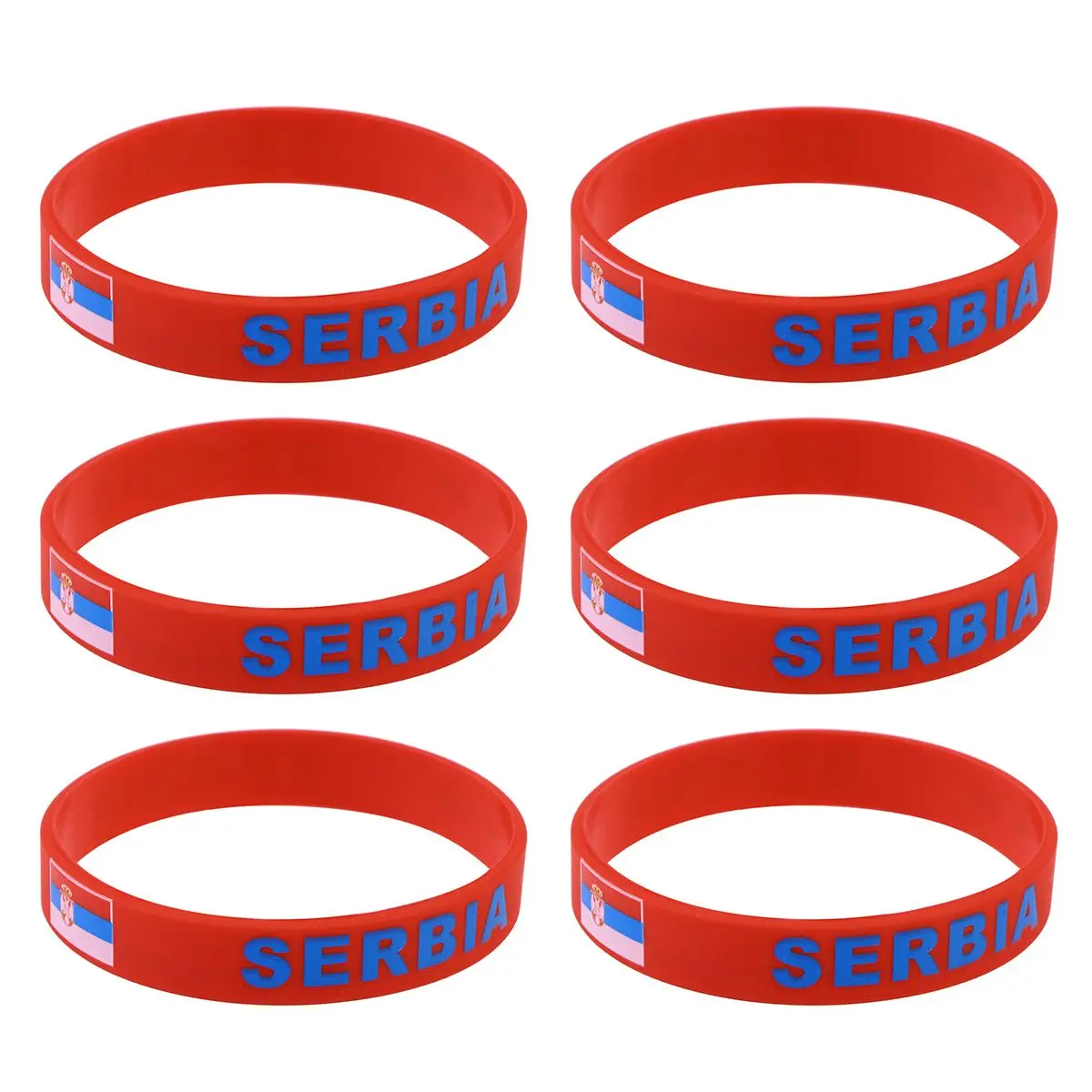 

6 Pcs Country Flag Wristband Bracelet Bracelets Tennis Bands Men Women Headband