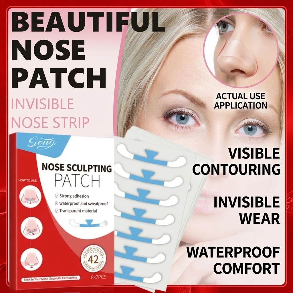 42PCs Shrinking Nose Wing Stickers Invisible Nose Shrink Patch For Cosplay Special Nose Shrink Beauty Strips Nose Shaper Lifting