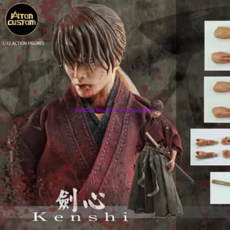 

В наличии Aton Custom Hitokiri Battousai Rurouni Kenshin 1,5 Sapphire Blue Ver 6-дюймовая шарнирная ограниченная фигурка масштаба 1/12