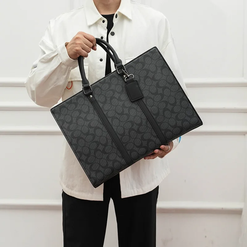 

Мужские портфели, сумка из ПВХ, дизайнерская деловая сумка-портфель для ноутбука 15,6 дюйма, портативная сумка-мессенджер через плечо A4