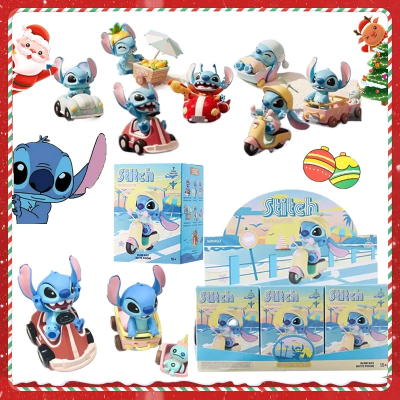 

MINISO Disney Stitch Swim Series Blind Box Anime Kawaii Trendy Ornament Model Collection Hand Doll Toy Mysterious Christmas Gift