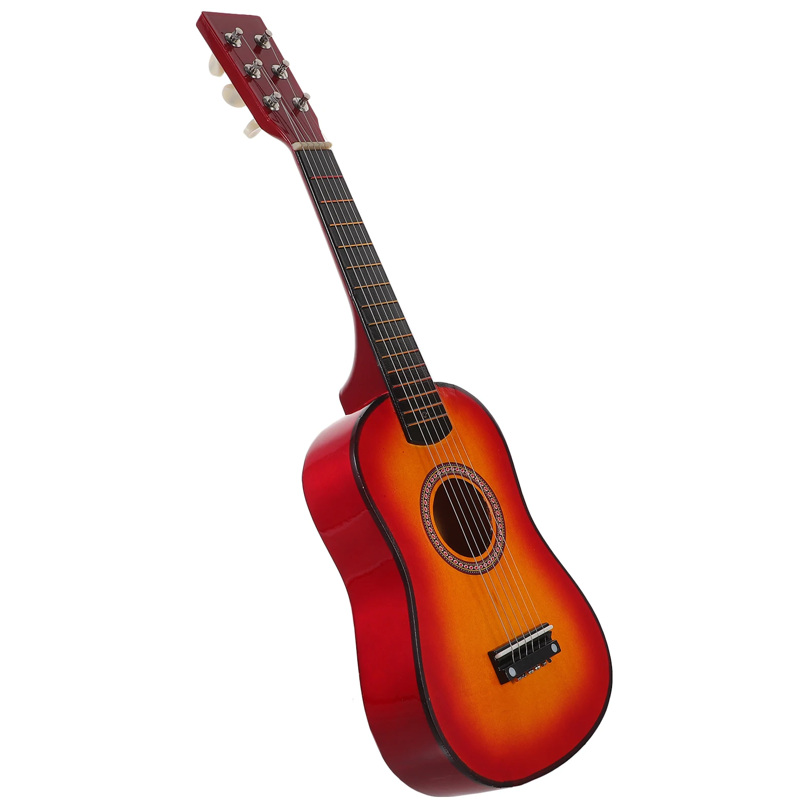 Guitarra folk para iniciantes, instrumento acústico vintage de 23 espaços para crianças, material de basswood, brinquedo musical, presente com qualidade de som rica