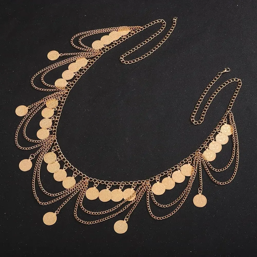 الرجعية العرقية نمط سو الخصر سلسلة معدنية عملة الجسم سلسلة تنورة سلسلة الخصر المعدنية تنوعا الملحقات #4