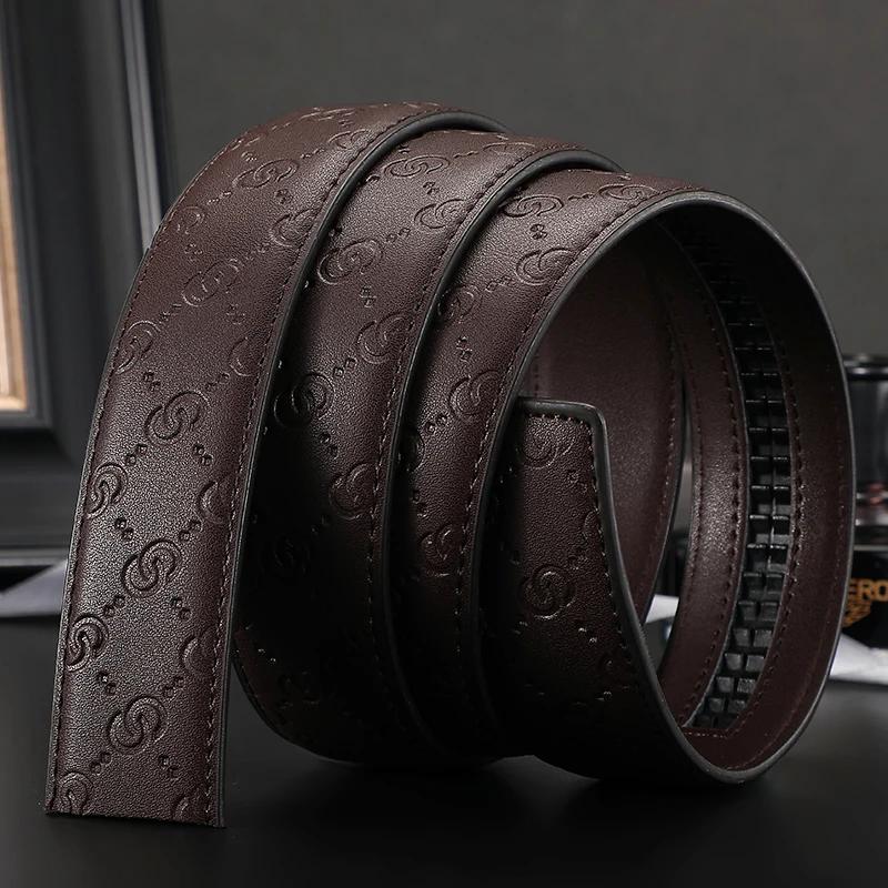 No Buckle,3.4cm High Quality New Women Belt Luxury Automatic Leather Strap for men Belt Designers Brand Male Belt for jeans