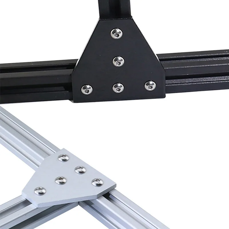 3D Printer Aluminum T Shaped 5 Hole 60x60x4mm Joining Plate for 2020 v-slot/T-slot Aluminum Extrusion Set of 10