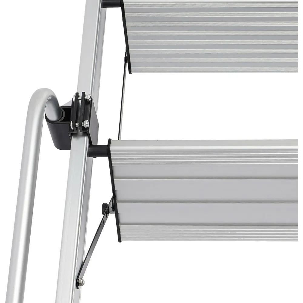 سلم سرير بطابقين قابل للطي بأربع خطوات مع سجادات مضادة للانزلاق، درابزين قابل للتعديل، دواسات واسعة للقوافل والمركبات الترفيهية