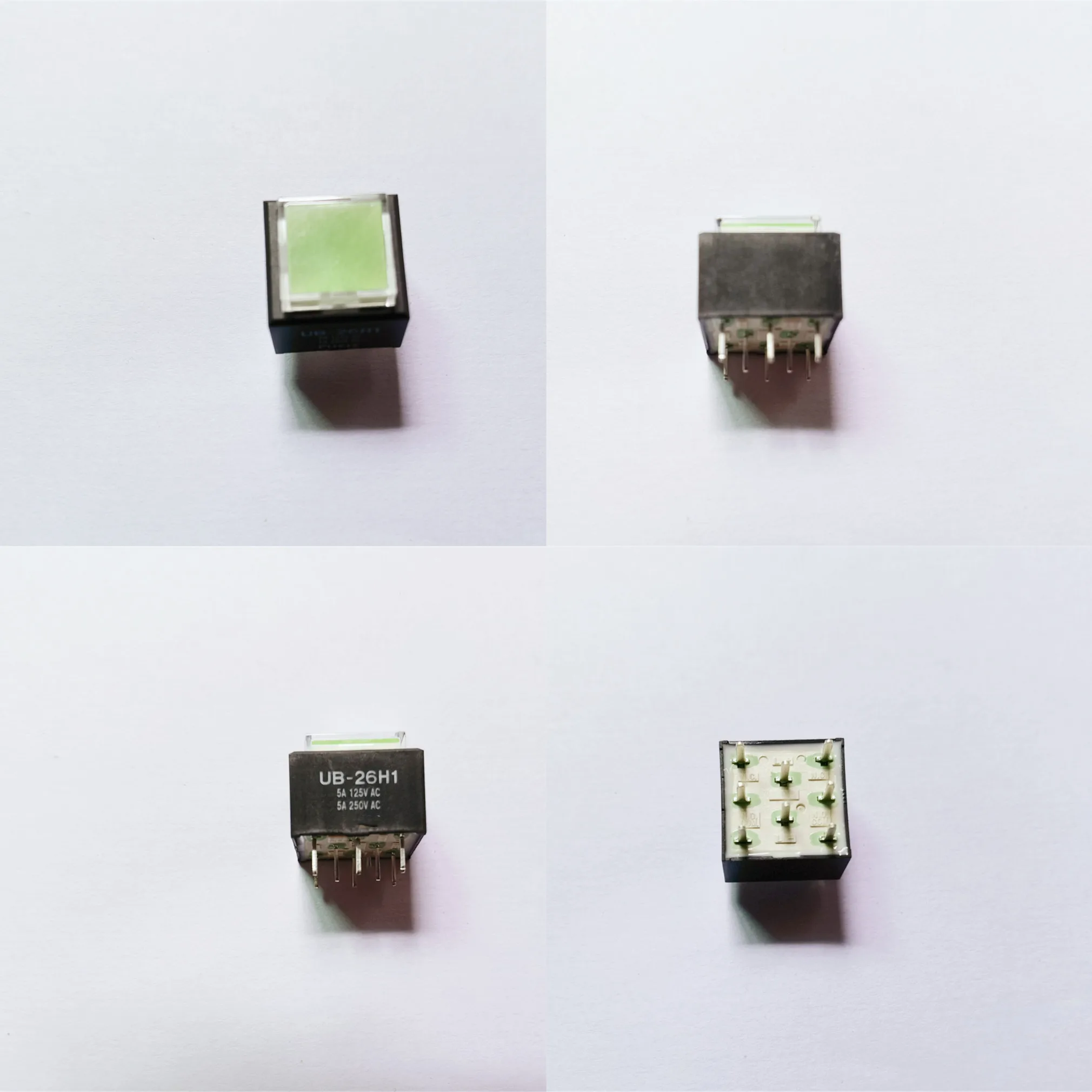 Original new 100% UB26SKW035F-JF green light button switch UB-26H1 self lock touch switch
