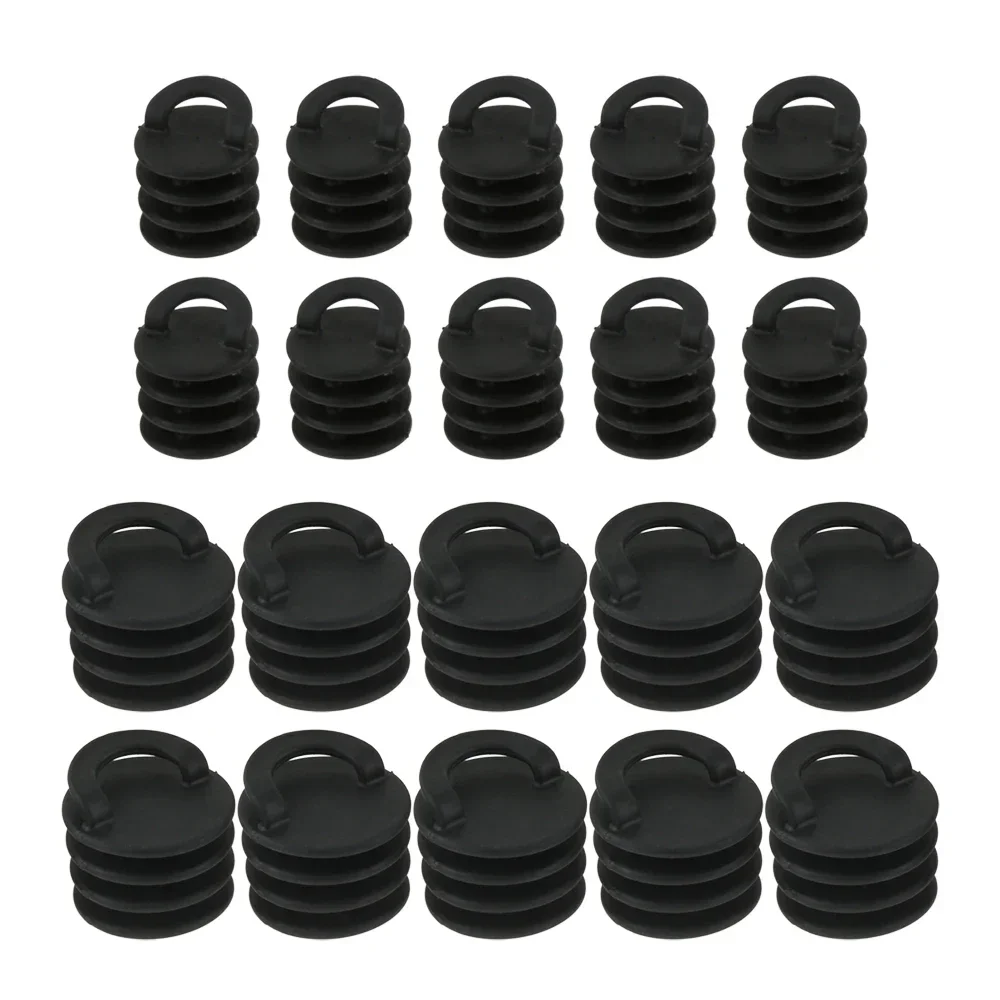 10Pcs Black Large/Small Kayak Canoe Fishing Boat Rubber Scuppers Stopper Plugs Bungs Drain Hole Rowing Boats Accessories Marine