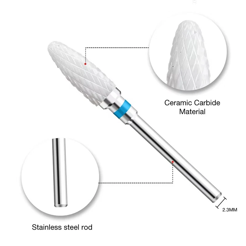 1pcs Ceramic Milling Cutter Nail Drill Bits Electric Manicure Drills Pedicure Mill Bits Machine Files Nail Art Accessories Tool gallery 2