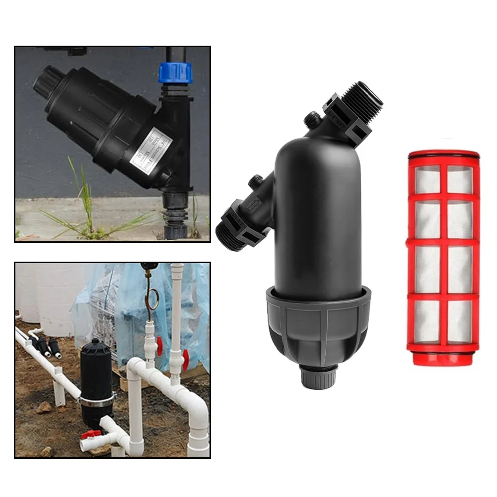 

Фильтр для садового шланга черного цвета, улавливающий частицы размером 130 мкм, со съемным сетчатым фильтром из нержавеющей стали для садового шланга