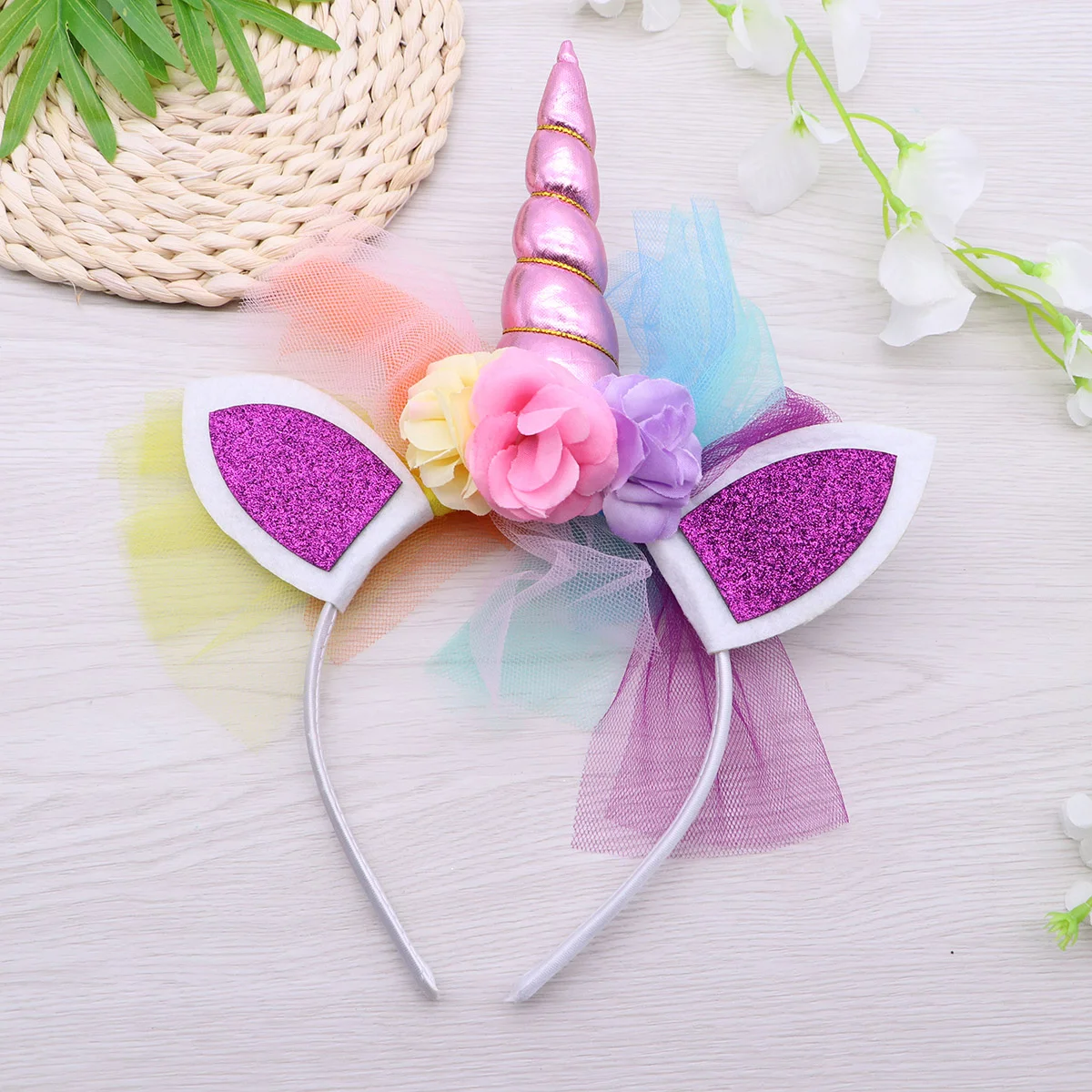 

Head Bands Unicorn Headpiece Roses Headband for Children Headdress Hair Hoop Kids Hairband