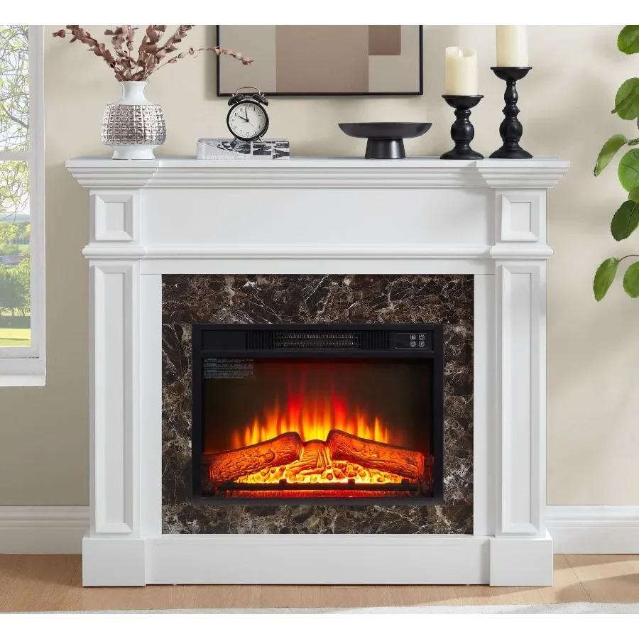 

Electric Fireplace with Mantel Fireplace Mantel Fireplace Heater Freestanding Realistic Stacked Stone Surround with Remote Cont