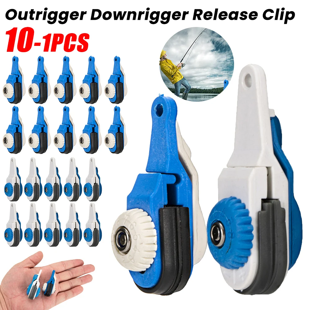 10-1PCS Outrigger Downrigger Release Clip Durable Fishing Outrigger Trolling Release Clip Adjustable S/L Tension Release Clips