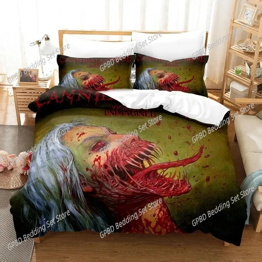

3D Print Cannibal Corpse Bedding Set Duvet Cover Bed Set Quilt Cover Pillowcase Comforter king Queen Size Boys Adult Bedding Set