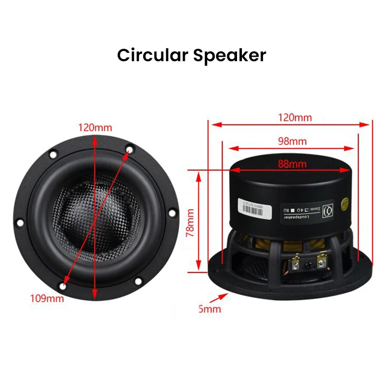 AIYIMA 1 Stück 4 Zoll Subwoofer Lautsprecher 4 8 Ohm 80W HiFi-Lautsprecher Audio Glasfaser-Membran Niederfrequenz Heimkino-Lautsprecher – Detail 5