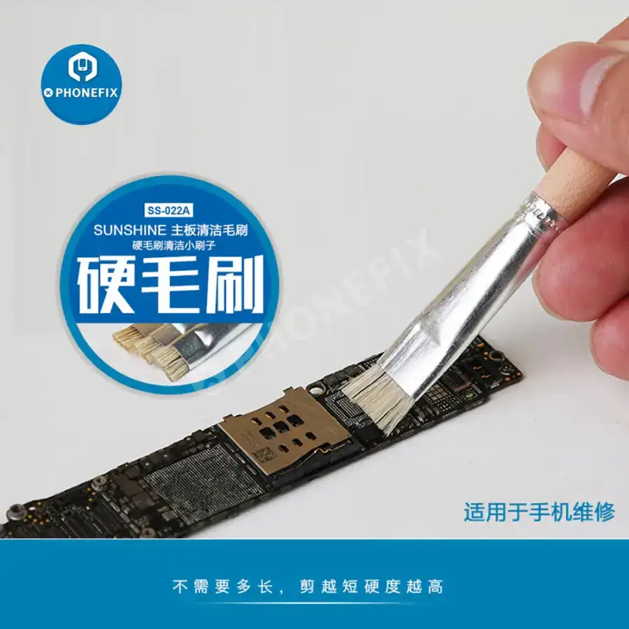 Sunshine SS-022B Motherboard Brush Anti-Static Soft Hard Bristle Clean Brush for Mobile Phone PCB Repair Cleaning Tools