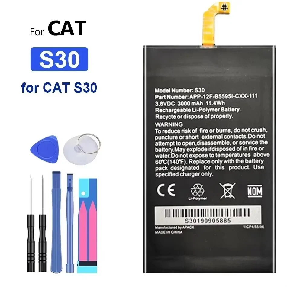 Portable Battery 2680mAh-5150mAh for Caterpillar CAT S48C S41 APP00223 S62 Pro S61 S40 458002-S40 S30 S60 S50