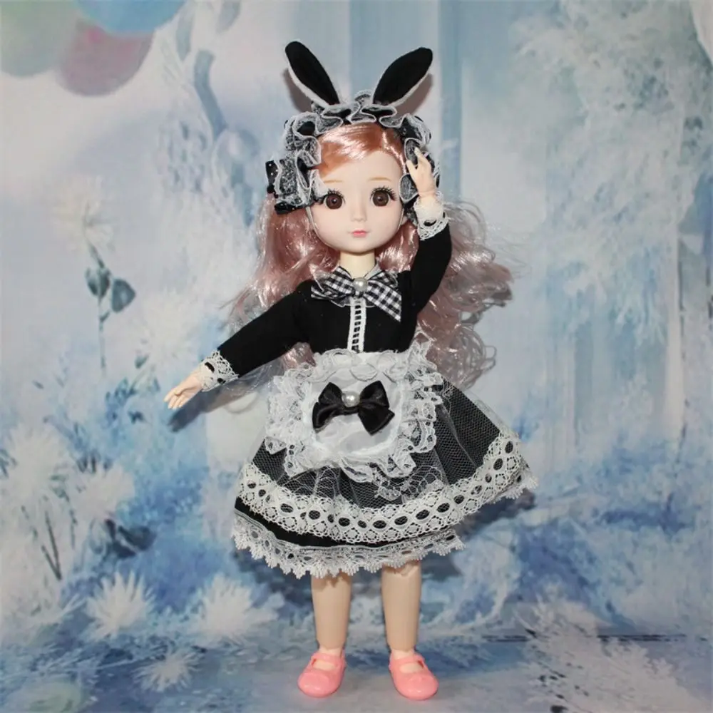 ตุ๊กตาข้อต่อทรงกลม DIY ขนาด 32 ซม. พร้อมชุดแต่งตัว ตุ๊กตาข้อต่อแบบมีข้อต่อ ตา 3 มิติ น่ารัก ของเล่นข้อต่อ 32 ซม. ของขวัญวันเกิด