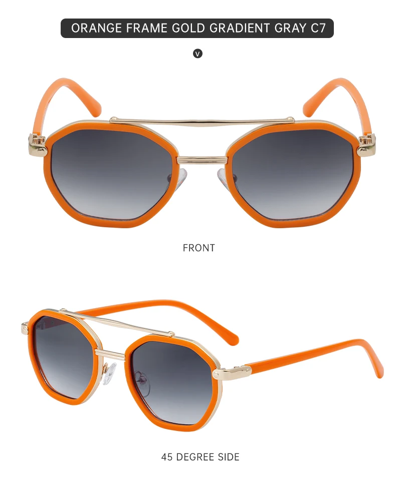 Steampunk Octagon Quadratische Sonnenbrille Männer 2026 Luxus Marke Vintage Punk Metall Polygon Sonnenbrille Für Männliche Klassische Shades UV400 – Detail 16