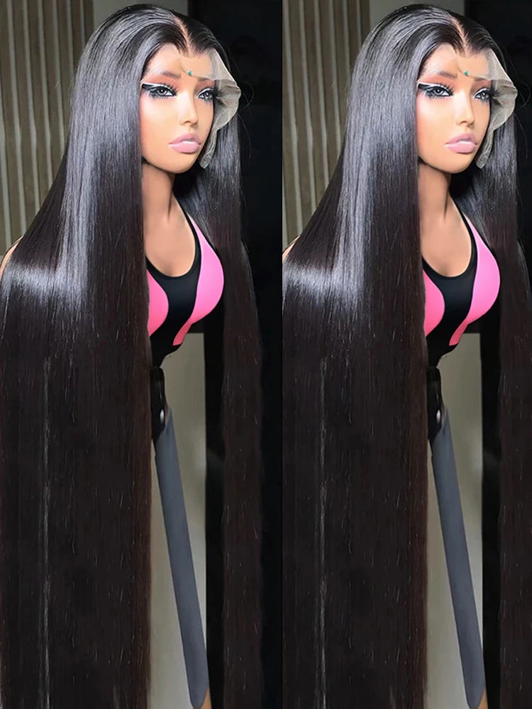 Brazilian Bone Straight HD 40 46 50 Inch 13x4 Lace Front Human Hair 13x6 Lace Frontal Wig 7x5 Glueless Remy Hair Ready To Wear