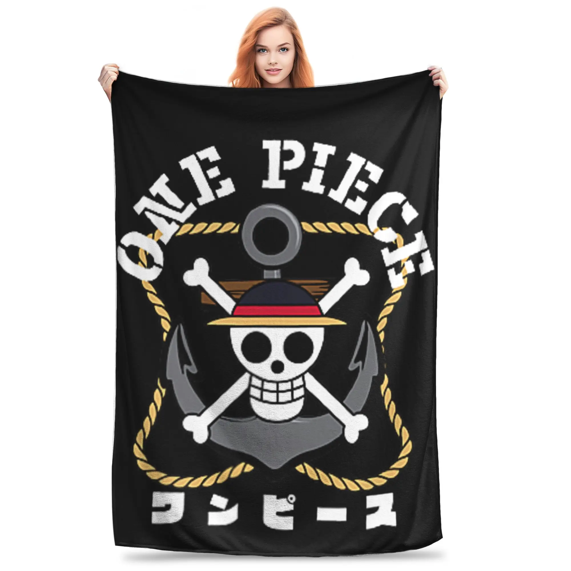 1PC Home Anime Front and Back Anchor Logo and Crew Items Blanket Throw Blanket  Novelty Warm Blanket All Season Gift