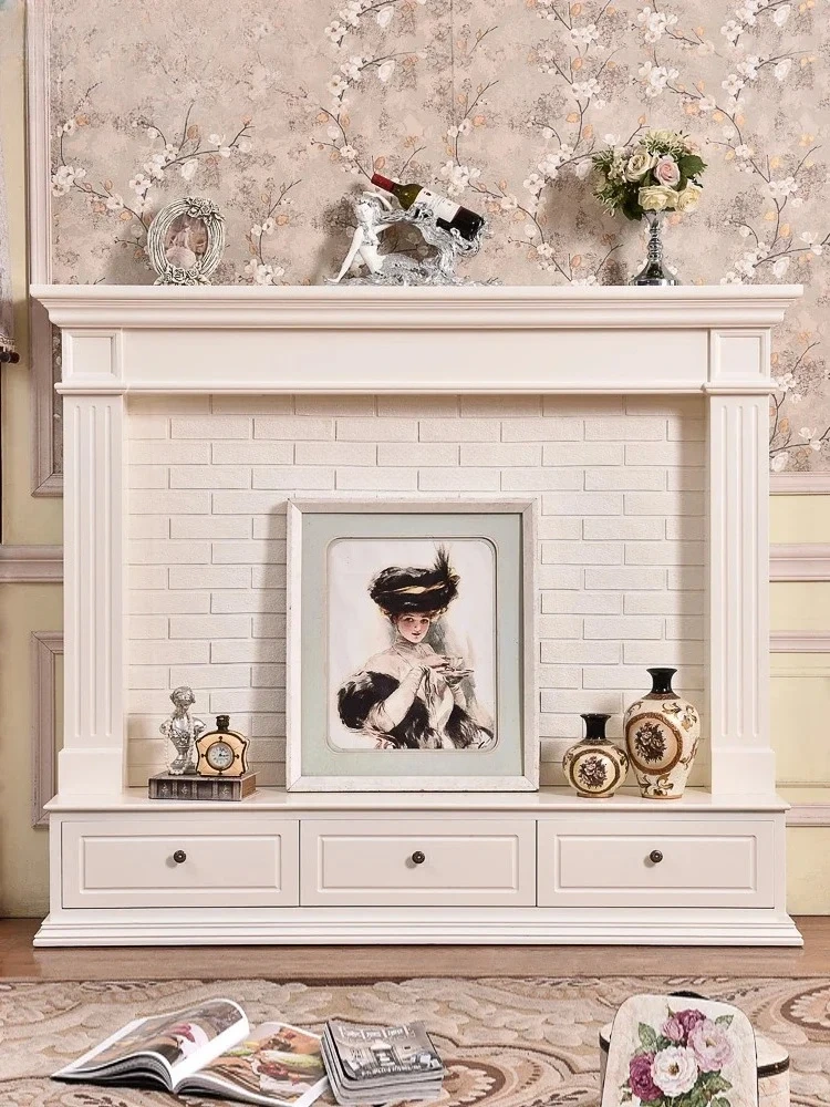 

Гостиная Европейский ТВ-шкаф Камин Curio Шкаф Американский простой ТВ-шкаф Камин Камин