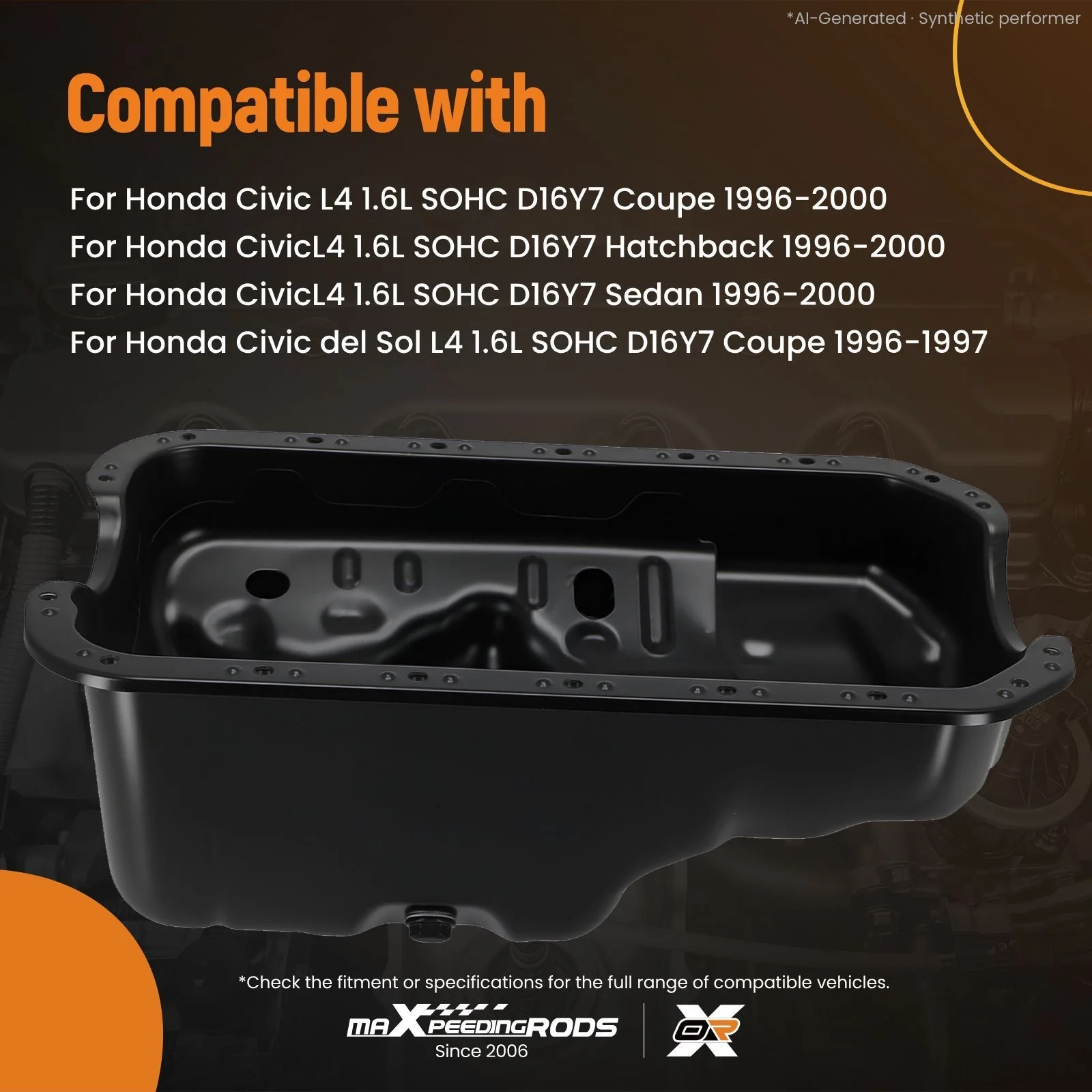 Lower Oil Sump for Honda Civic Del Sol Coupe L4 1.6L 1996-1997 11200P2A000