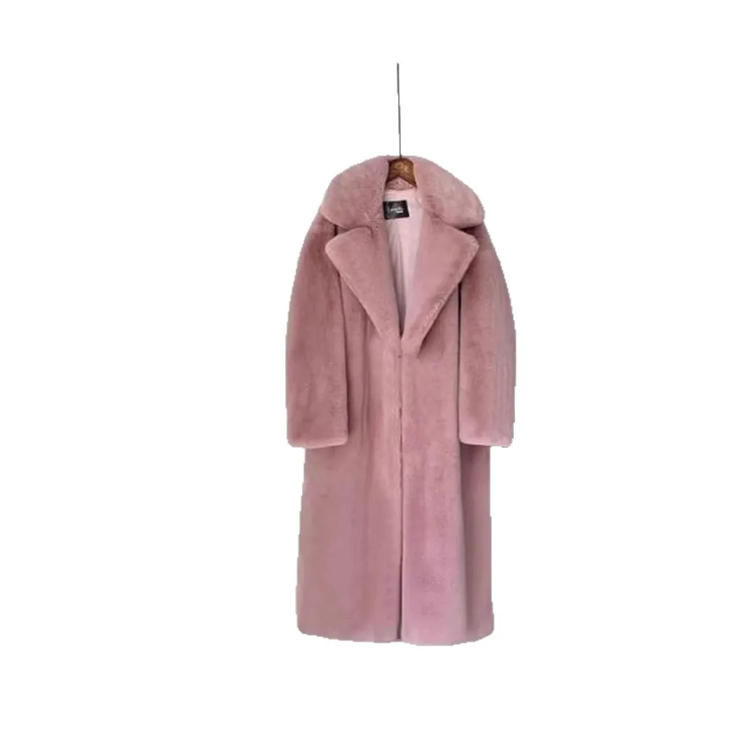 2026 Fur Coat, Lady Cloth Long, Plus. Size. Women's Clothing, Imitation Rabbit. Fur Coat, Warm Winter Fur Coat Elegant Bandage F - view 5