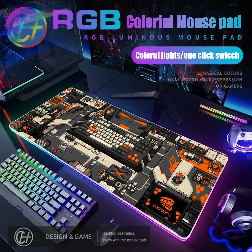 

Graffiti Art Mouse Pad RGB Gaming Mouse Pad Desk Mat HD Gamer Large LED Light XXL MousePads PC Computer Carpet