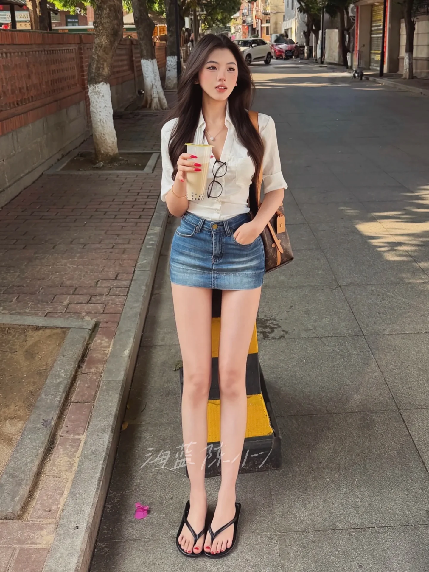 

Korean Style Spicy Girl Half Skirt Back Pants Wide Hip Denim Women's Tight Slimming Prevent Exposure Versatile Bodycon Skirt ...