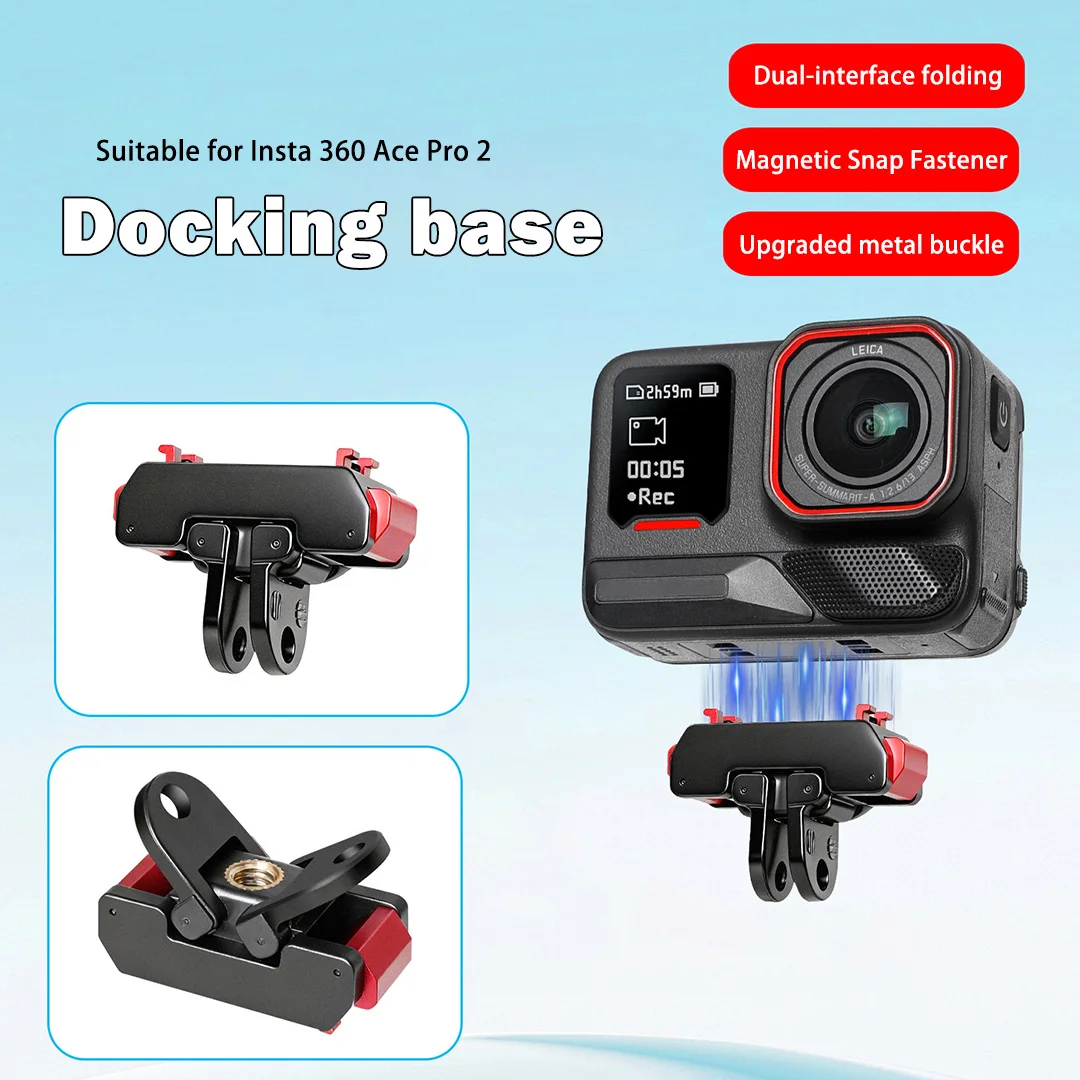 Dual‑Interface Magnetic Quick Release Adapter For Insta360 Ace Pro 2 X5 Quick‑Disconnect Transfer Mount Thumb Camera Accessories