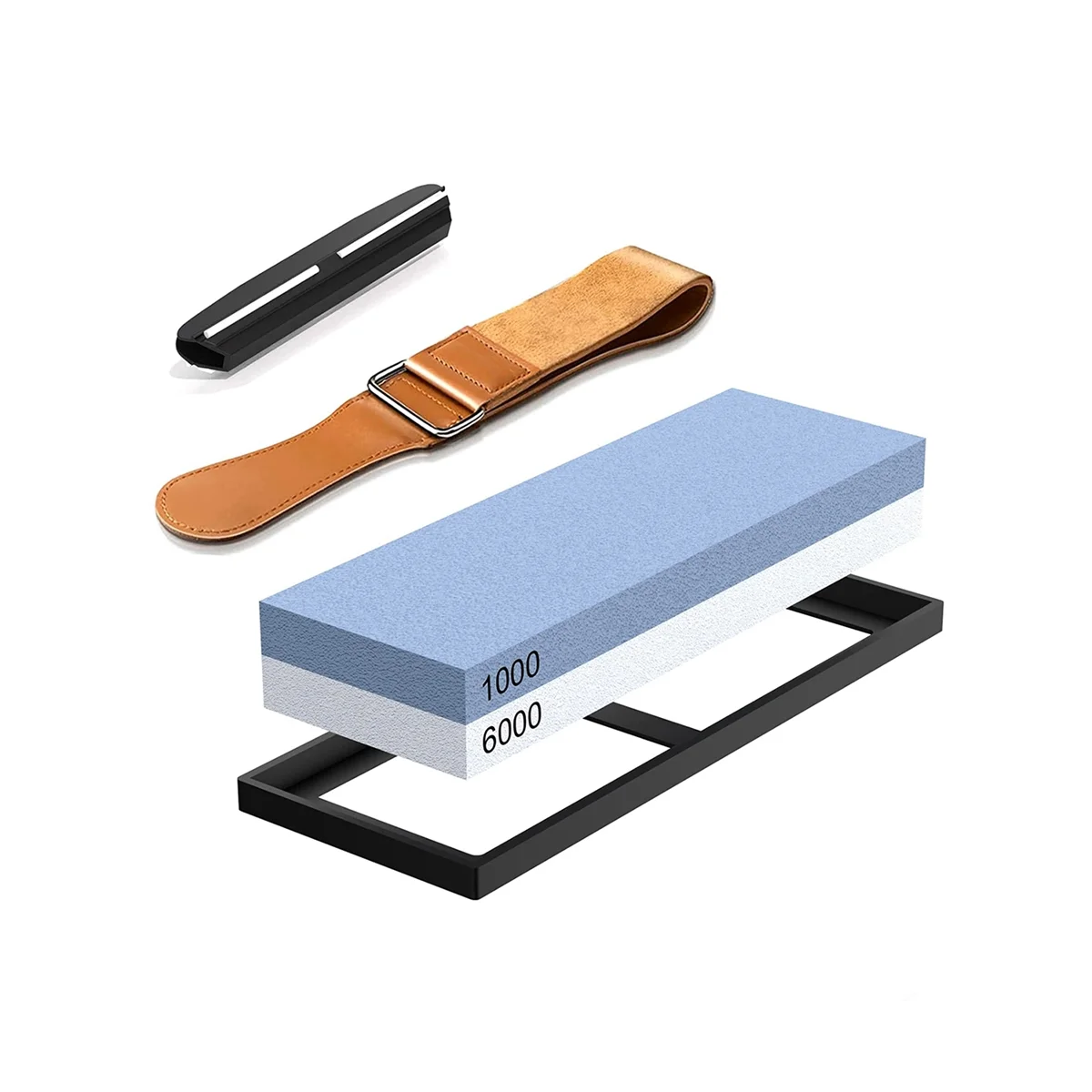 

Actual Grit Premium Material Sharpening Stone 2 Sides 1000/6000 Whetstone Set Sharpener Stone Wet