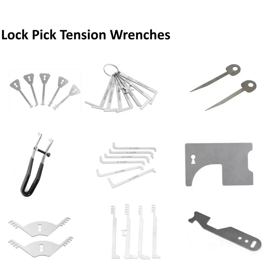 

Профессиональный слесарный комплект — натяжной ключ из нержавеющей стали и набор отмычек с инструментами для толкателей